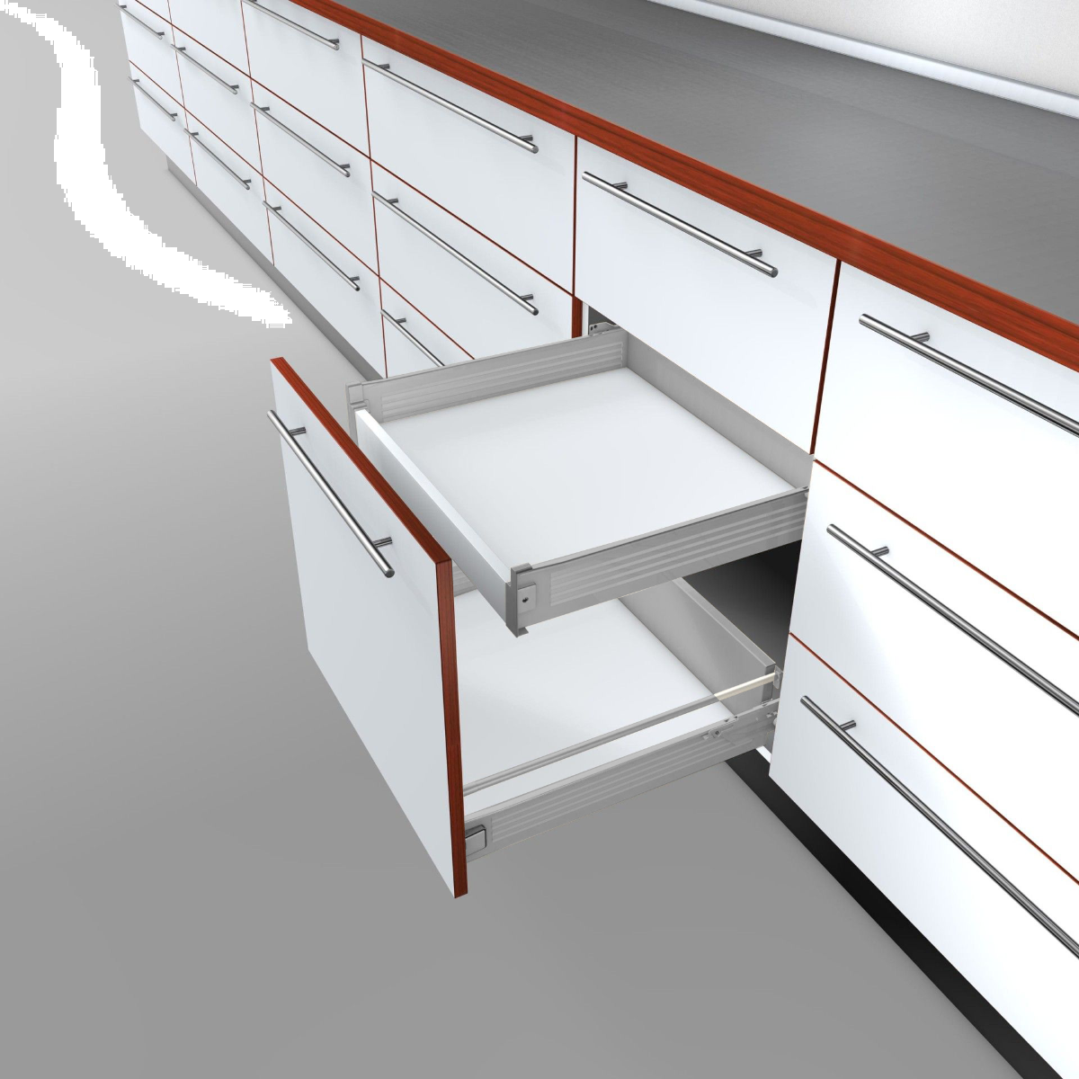 Cajón interno METABOX altura M, color gris