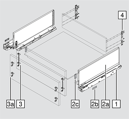 Cajón LEGRABOX pure altura C, color inox