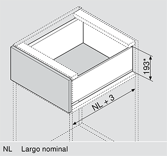 Cajón LEGRABOX pure altura C, color inox