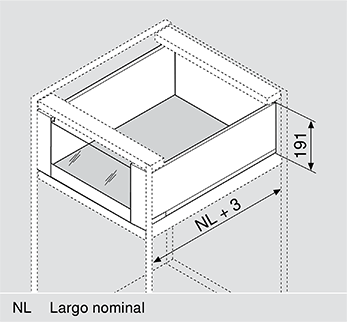 Cajón LEGRABOX free altura C, color inox