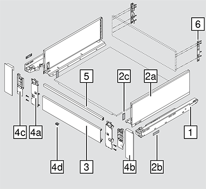 Cajón interno LEGRABOX pure Inox altura 