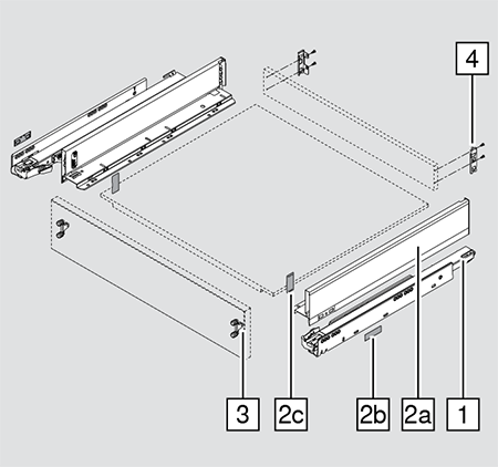 Cajón LEGRABOX pure altura M, color gris orión