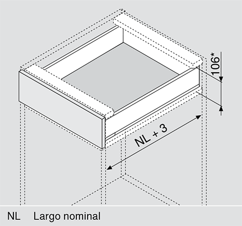 Cajón LEGRABOX pure altura M, color gris orión