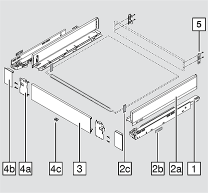 Cajón interno LEGRABOX pure altura M, color inox
