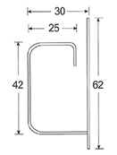 Canaleta para cables negra, longitud 2500 mm