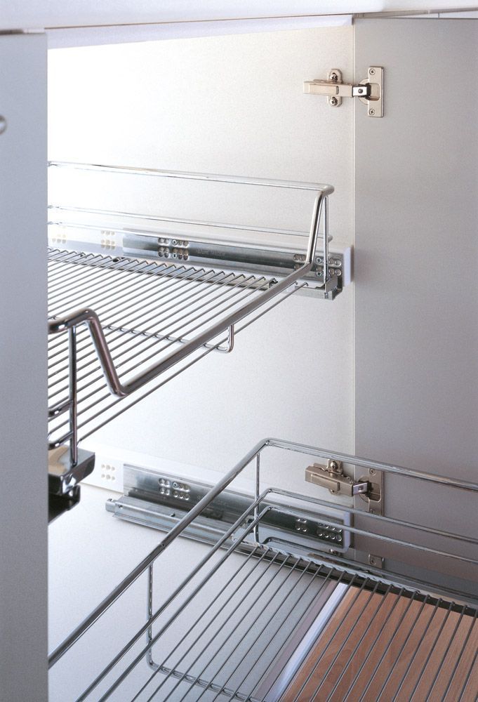 Canastillas para gabinete de cocina en acabado cromado 