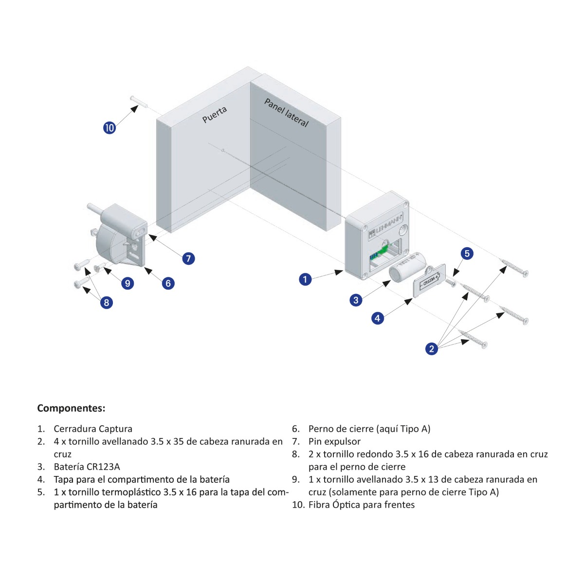 Cerradura electrónica CAPTURA para locker, acabado negro  