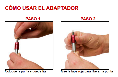 Adaptador para puntas de desatornillador