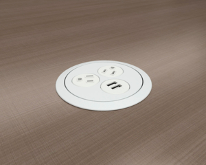 Multicontacto ECLIPSE con 2 puertos eléctricos y 1 USB de carga dúplex