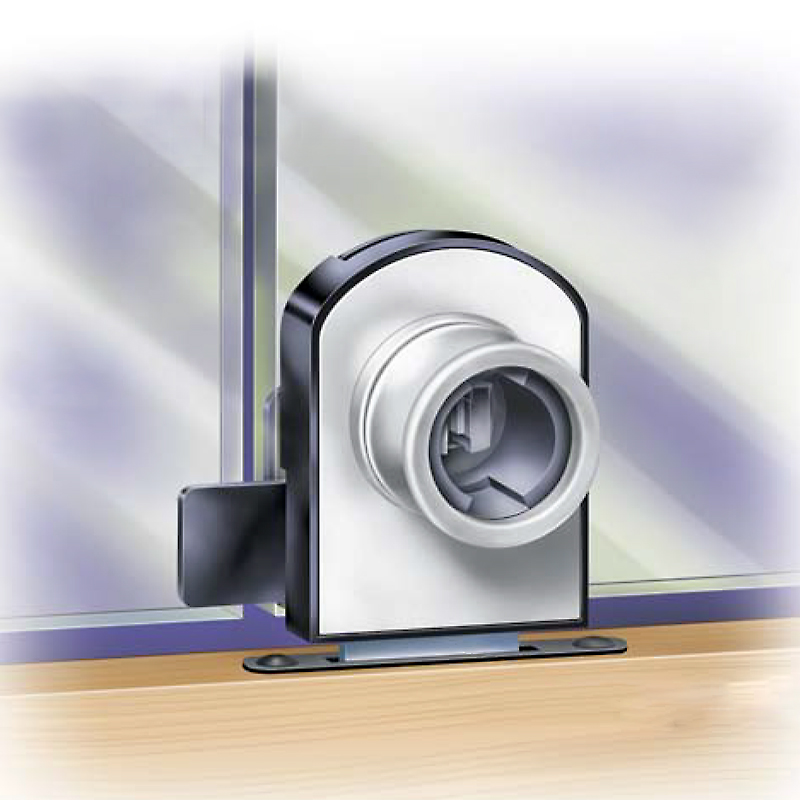 Cerradura para 2 puertas de vidrio