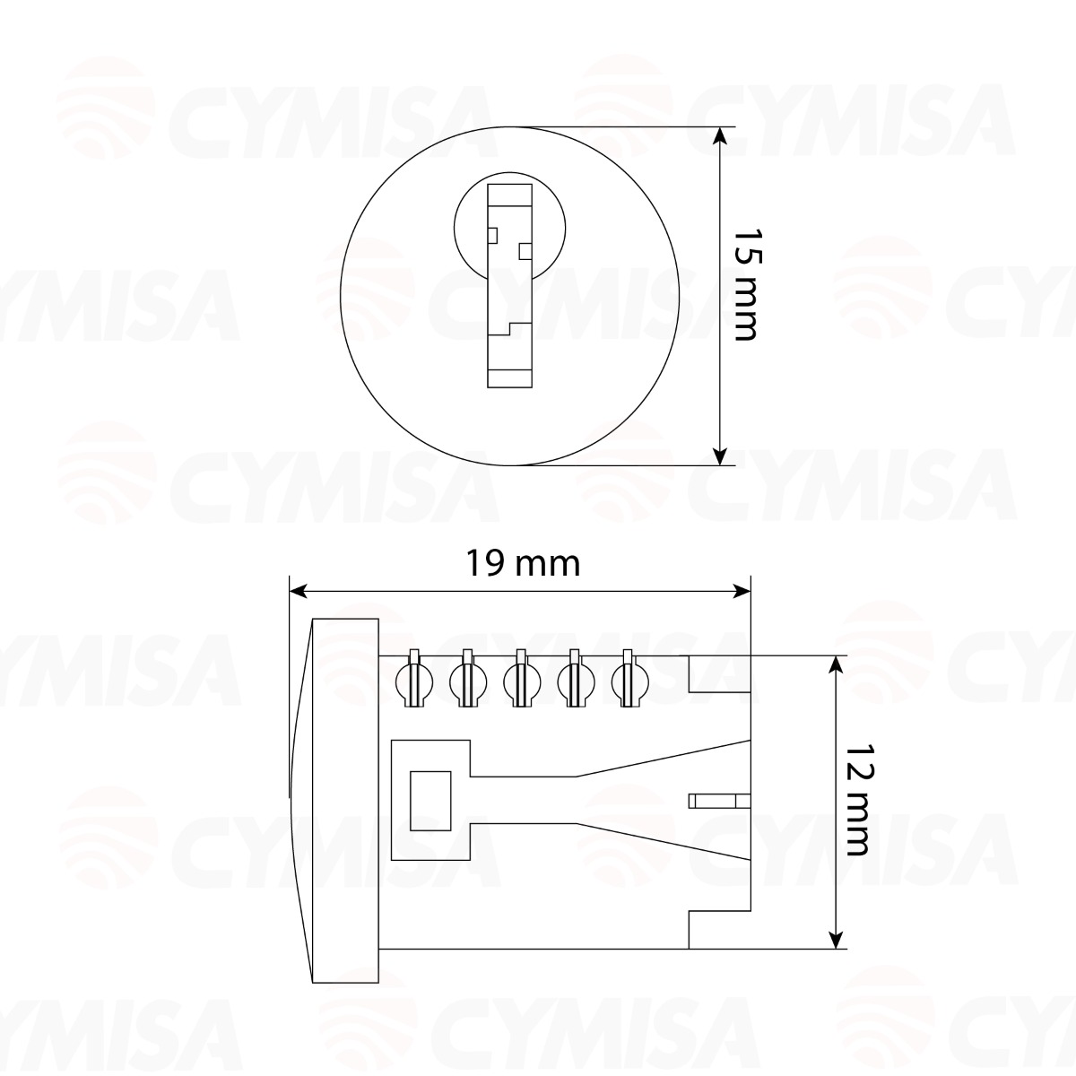 Cerradura LP-725, combinaciones iguales, acabado gris aluminio