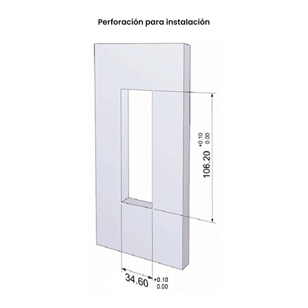 Cerradura con Jaladera para mueble metálico, acabado negro