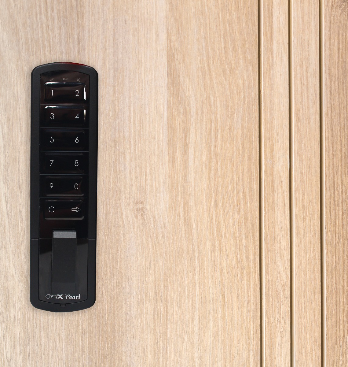 Cerradura electrónica de combinación PEARL para locker o mueble, acabado negro