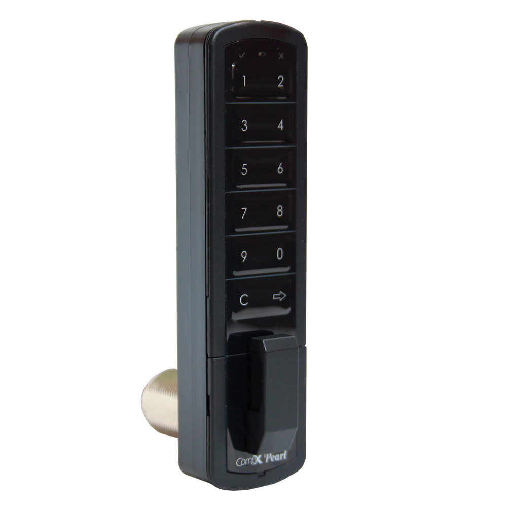 Cerradura electrónica de combinación PEARL para locker o mueble, acabado negro
