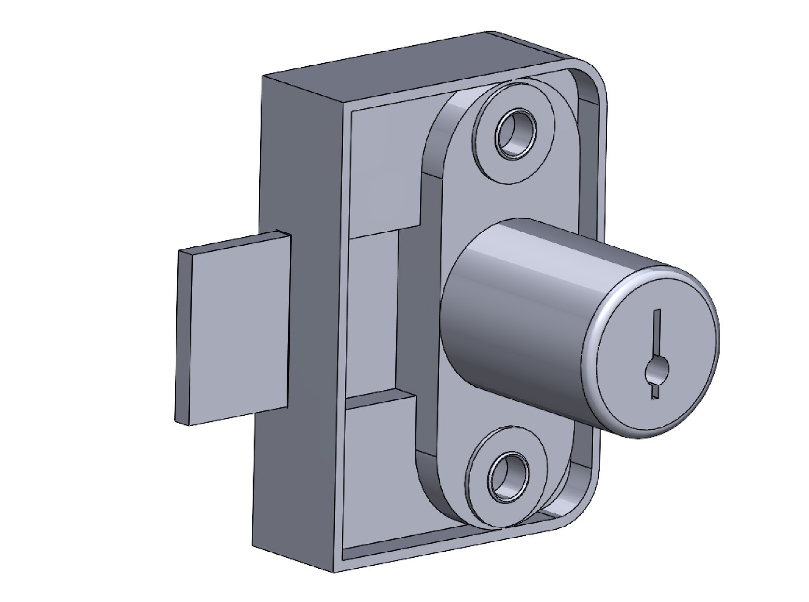 Cilindro CB-291 montaje vertical caja cuadrada, profundidad del pestillo 7.1mm, long. 31.7+9.5mm.
