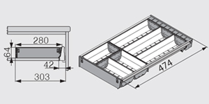 Organizador ORGA-LINE para cajón cubertero TANDEMBOX 3X3