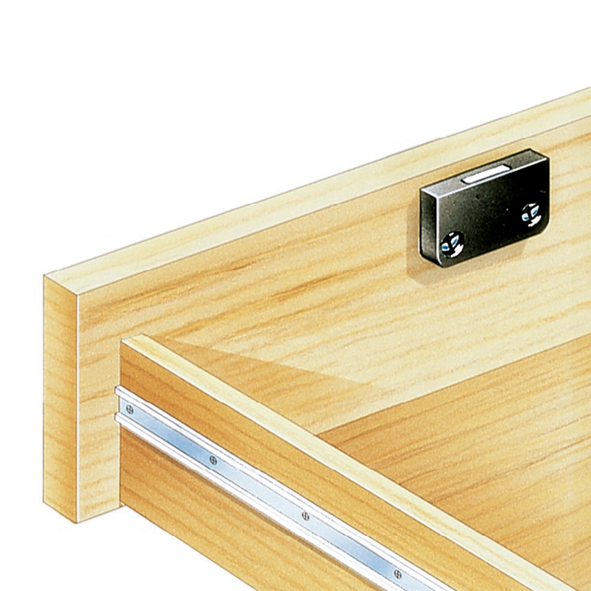 Cerradura horizontal con caja cuadrada