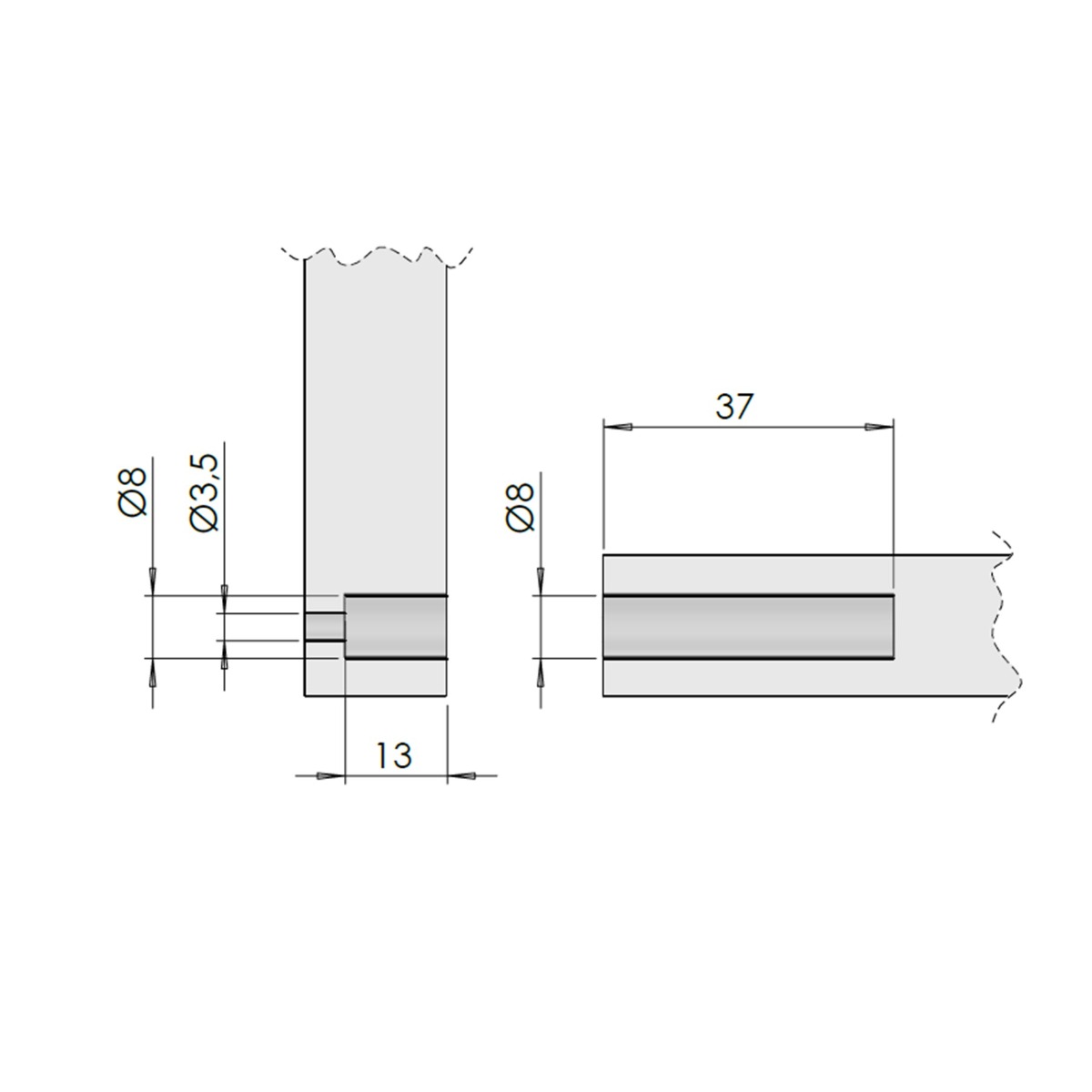 Taquete expandible CIKO para armar muebles, longitud 47.5 x 8 mm diámetro