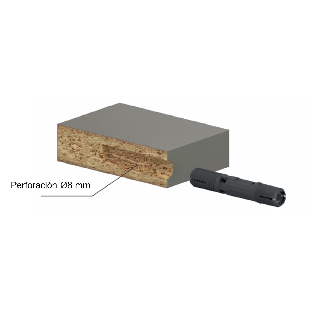 Taquete expandible CIKO para armar muebles, longitud 47.5 x 8 mm diámetro