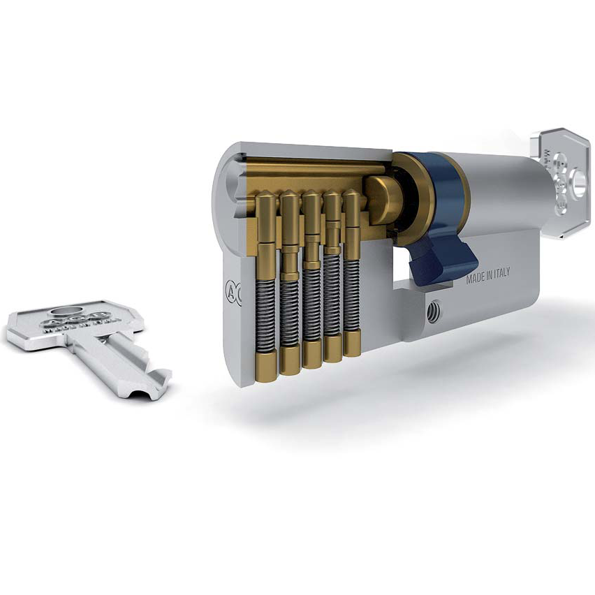 Cilindros Mod. 600 AGB llave-mariposa de 70 mm C62016, acabado negro