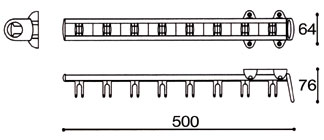 Cinturonero extraíble 48 cm para montaje en puerta de clóset, color negro