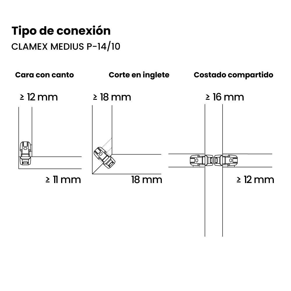 Sistema de Unión Clamex P -14/10 Medius 