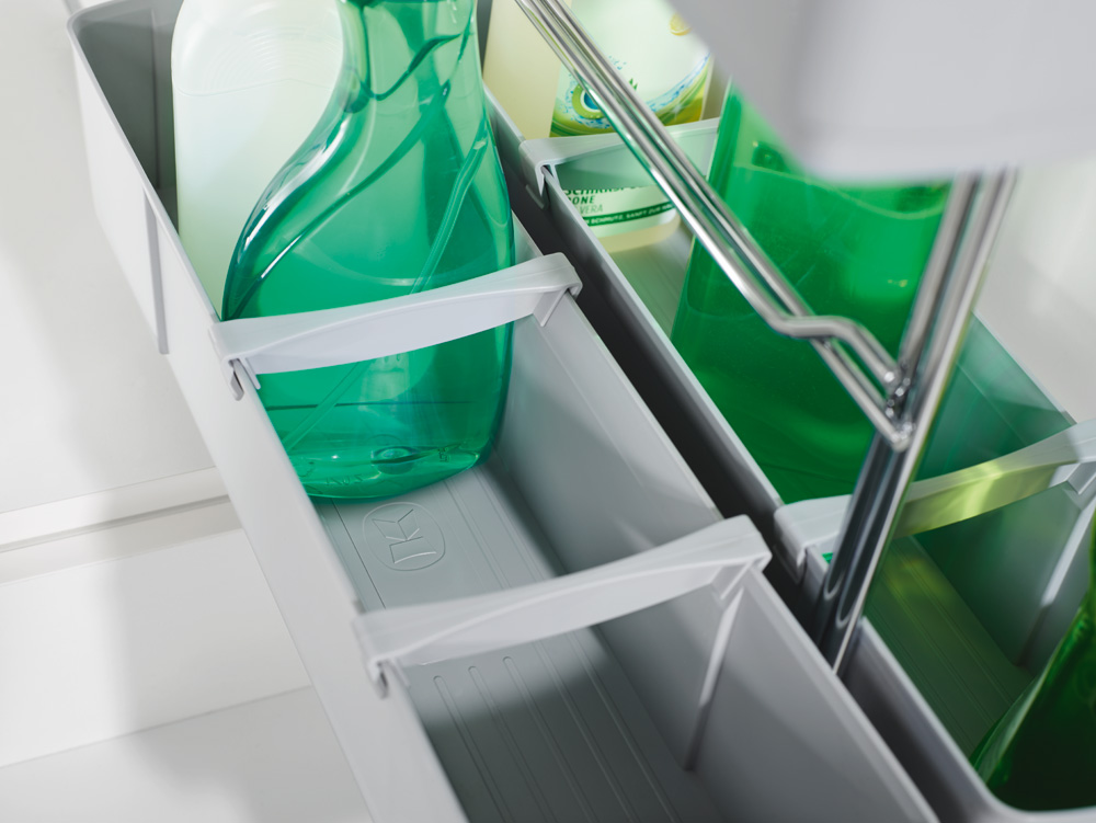 Extraíble CLEANINGAGENT para gabinete inferior, para organización de productos de limpieza, acabado gris