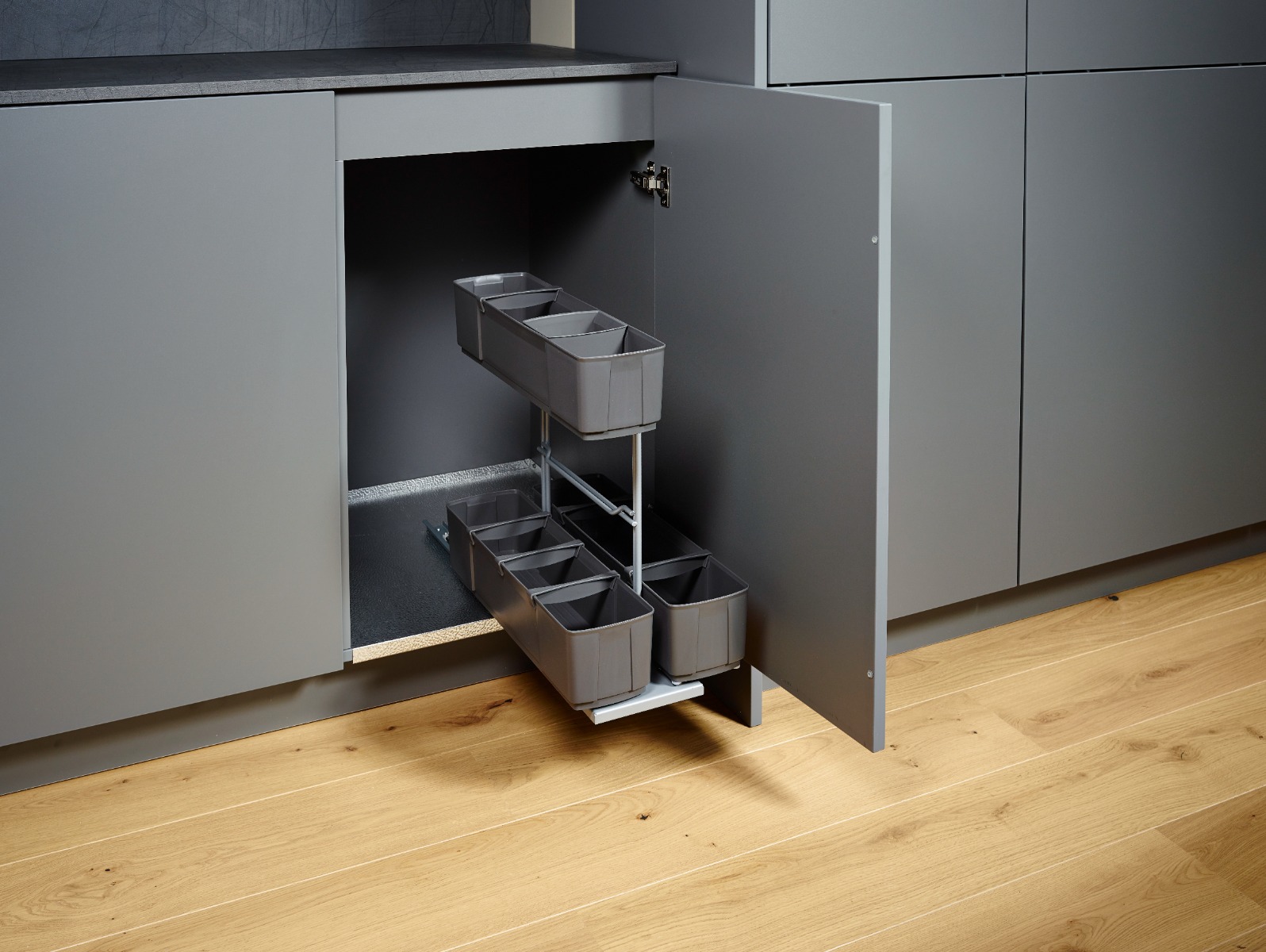 Extraíble K-LINE CleaningAGENT para gabinete inferior, para organización de productos de limpieza, acabado antracita