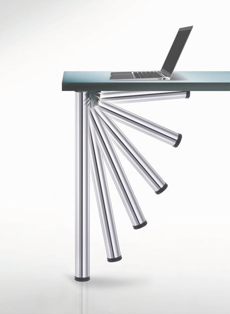 Juego de cuatro patas plegables CLICK, acabado aluminio