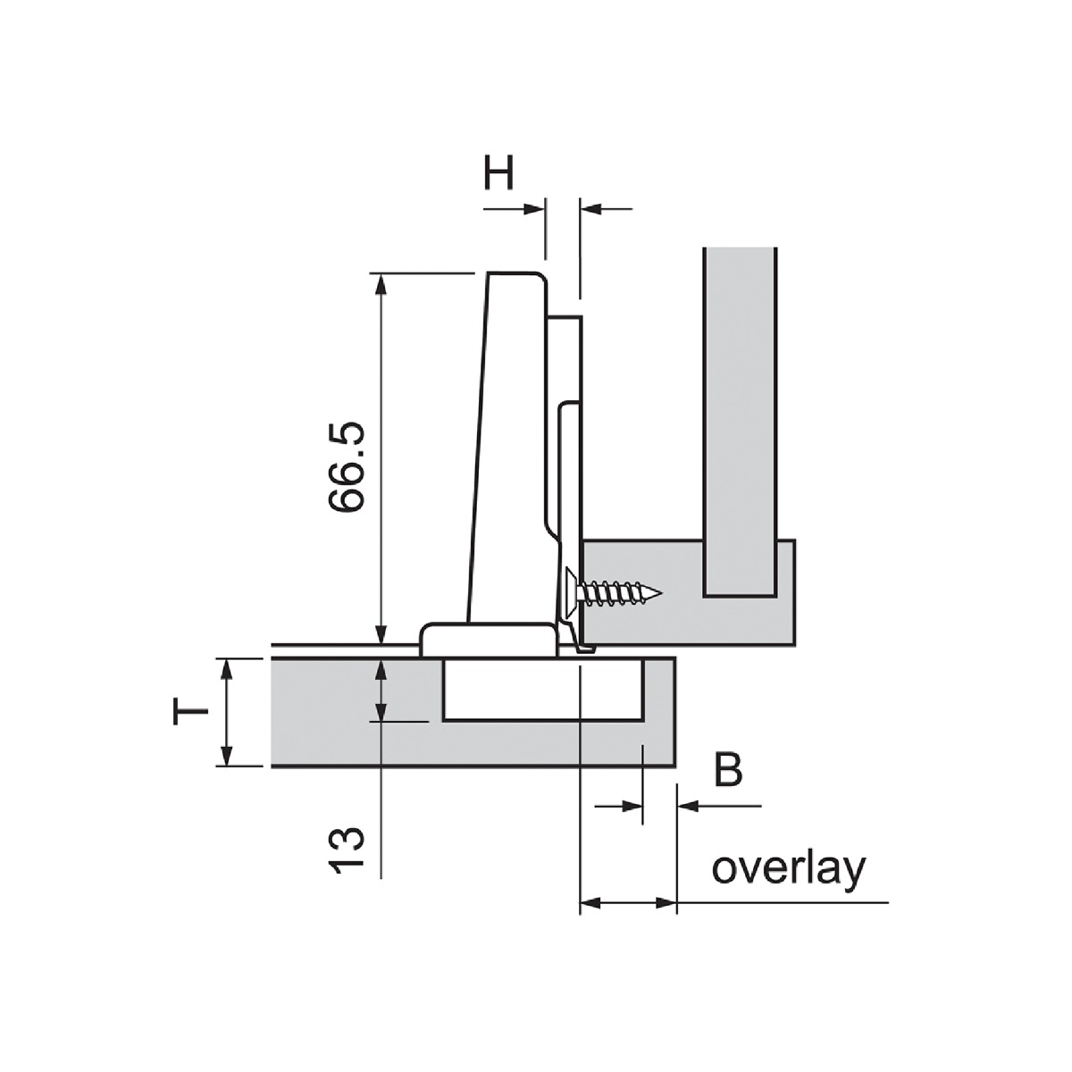 Bisagra CLIP top 110° cazoleta sin muelle (cubrimiento total)