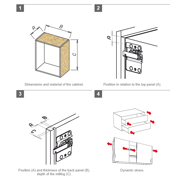 Colgador oculto BATHER 807 para gabinetes bajos