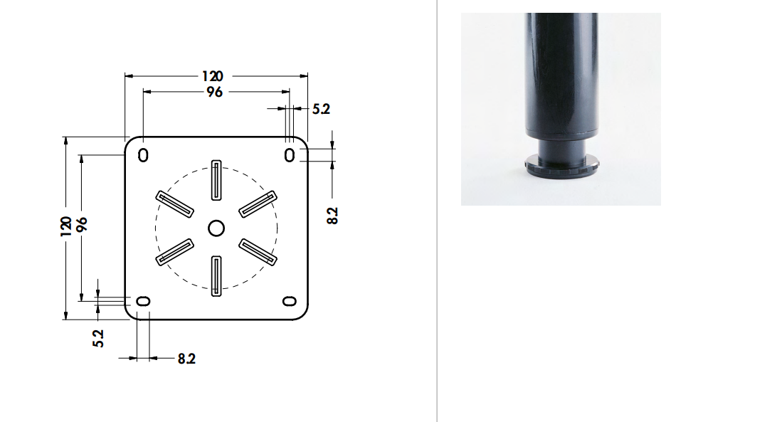 Juego de cuatro patas COLOMBO para mesa
