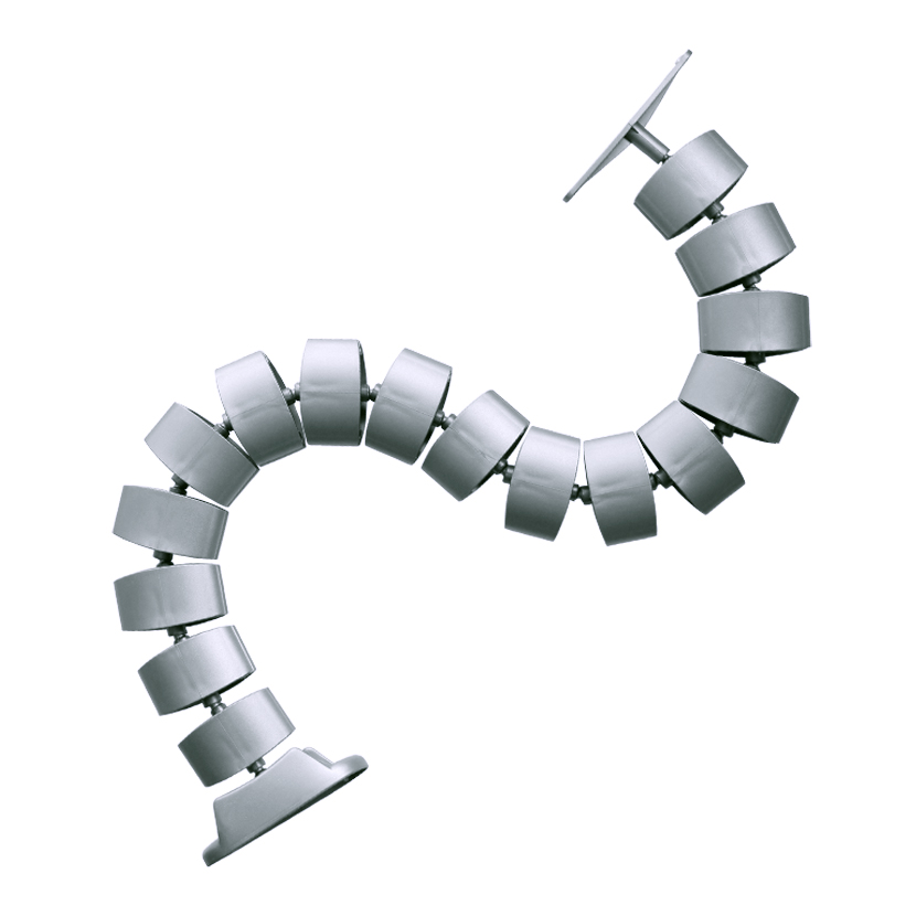 Columna vertical para cables con contrapeso, color gris plata