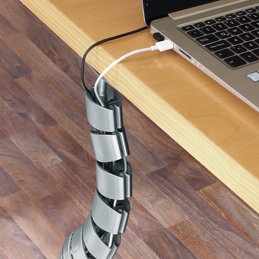 Columna vertical para cables con contrapeso, color gris plata