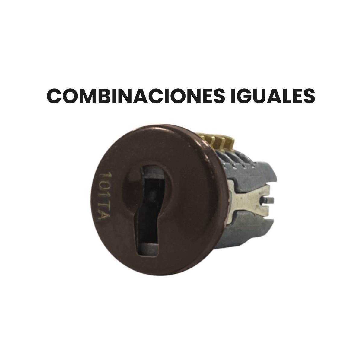 Cerradura LP-425, acabado café combinaciones IGUALES