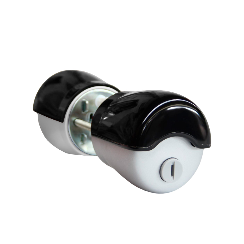 Cerradura Meroni para puerta de baño, modelo COMBINA, cuerpo gris / tapa negra