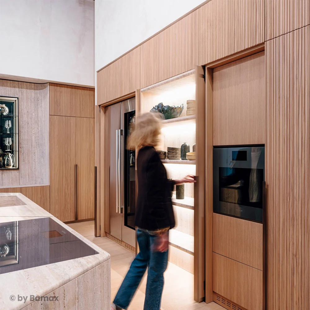 Kit Sistema corredizo CONCEPTA 3 PUSH capacidad de carga 35kg, para puertas de madera abatibles e insertables sin jaladera, izquierdo