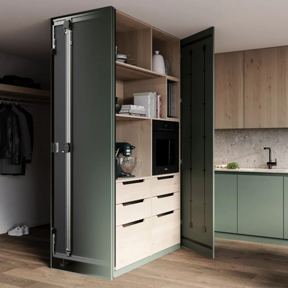 Kit Sistema corredizo CONCEPTA 3 PUSH capacidad de carga 35kg, para puertas de madera abatibles e insertables sin jaladera, izquierdo