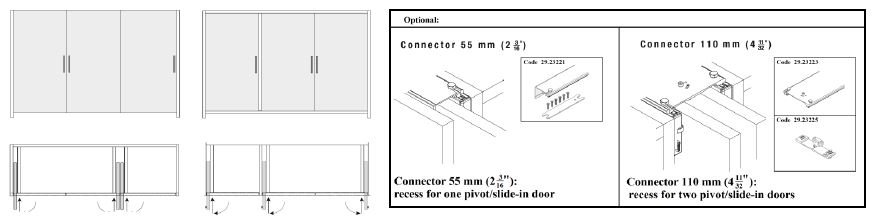 Sistema corredizo CONCEPTA para puertas de madera abatibles e insertables