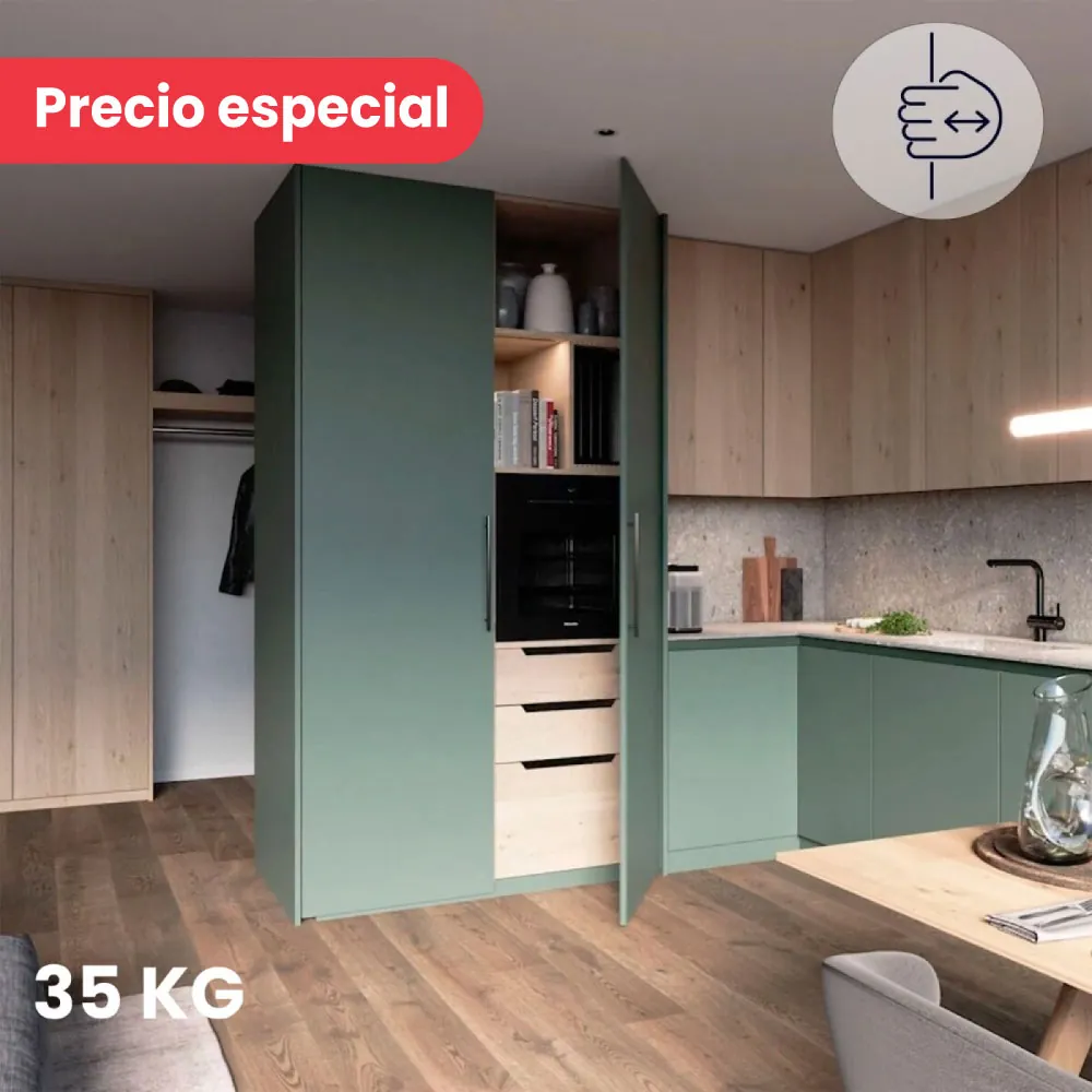 Sistema corredizo CONCEPTA 3 PULL capacidad de carga 35 kg para puertas de madera abatibles e insertables con jaladera