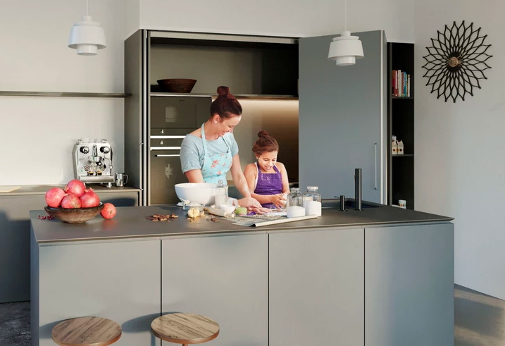 Sistema corredizo plegable FOLDING CONCEPTA 25 para 2 puertas de madera 
