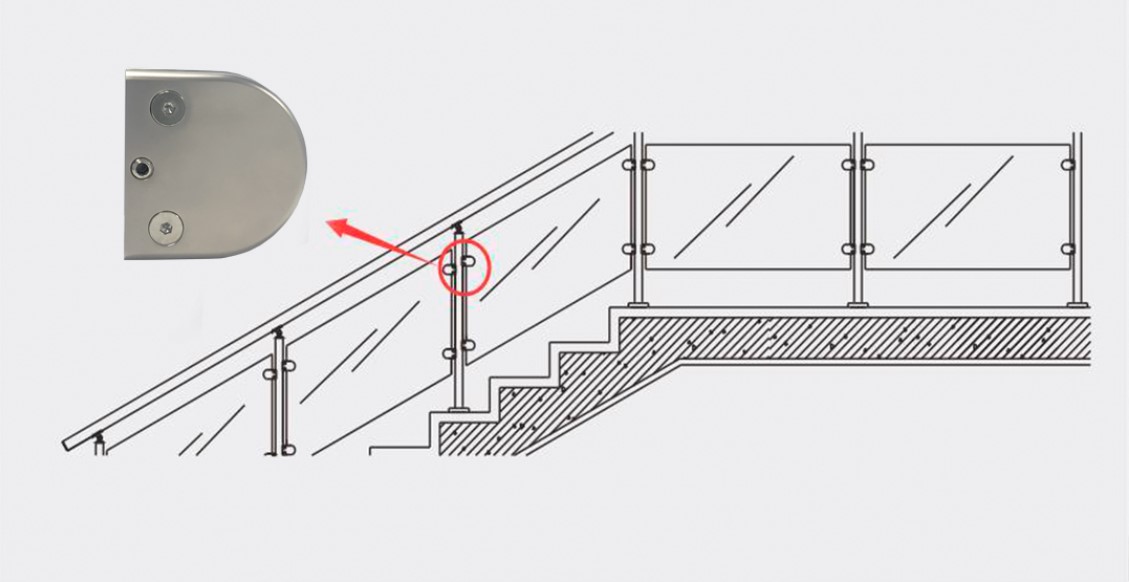 Conector para panel de cristal, para vidrios de 5 a 10 mm de espesor