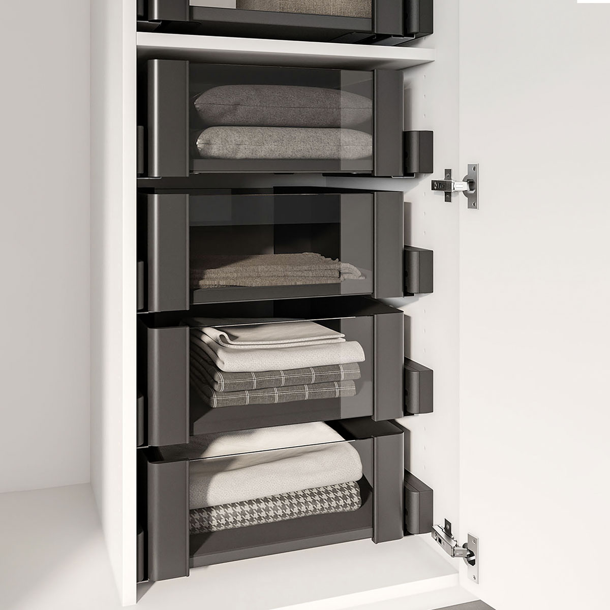 Cajón extraíble interior para clóset CONERO 168 H, color negro