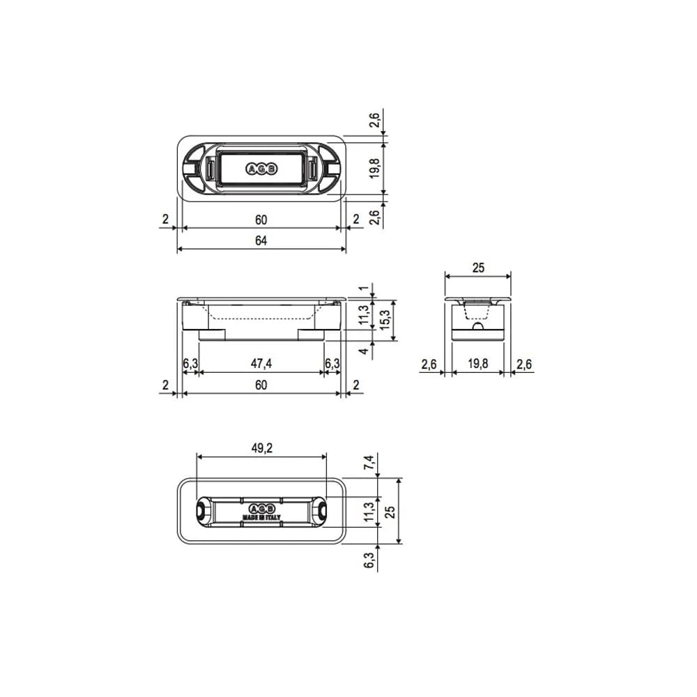 Cerradura Magnética para puerta de baño, modelo POLARIS 2XT, acabado latón