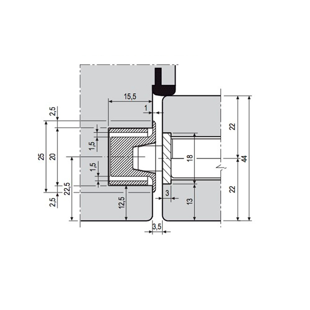 Set de manija UTRECHT y cerradura POLARIS para puerta de recámara, acabado inox mate
