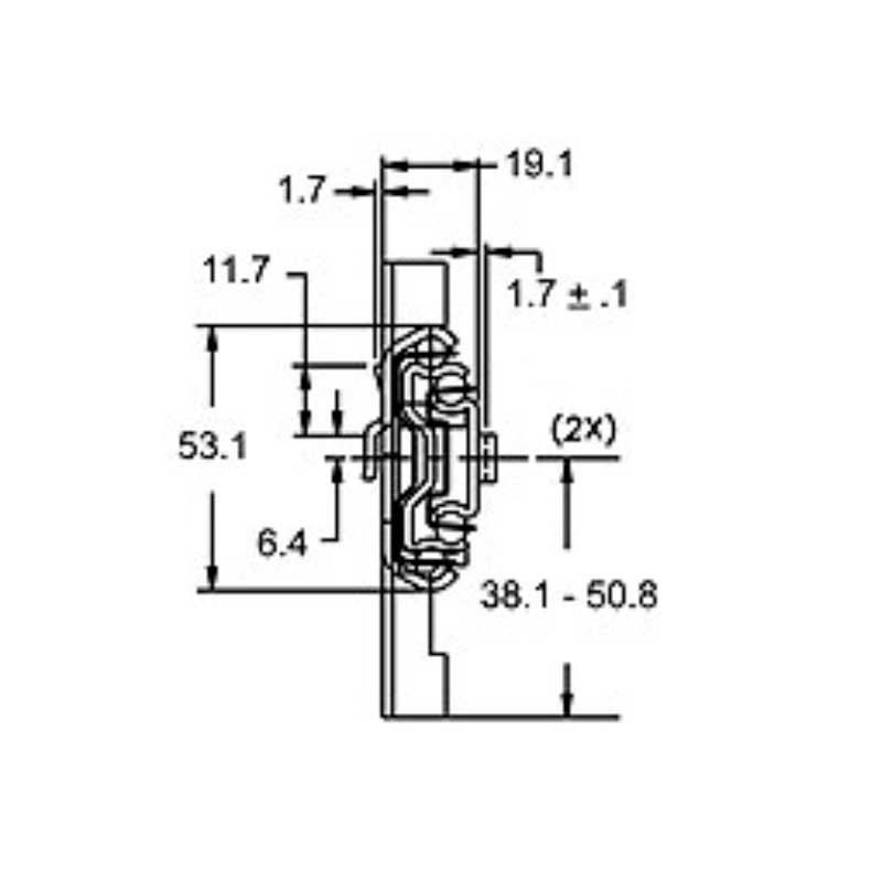Corredera Accuride INTERLOCK 3621 para mueble metálico con sistema antivolteo, para montaje lateral