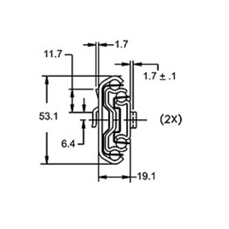 Corredera Accuride INTERLOCK 3621 para mueble metálico con sistema antivolteo, para montaje lateral