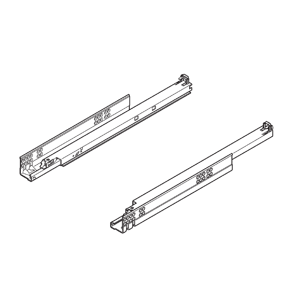 Correderas ocultas TANDEM BLUMOTION, extensión total, longitud 450mm, 30kg.
