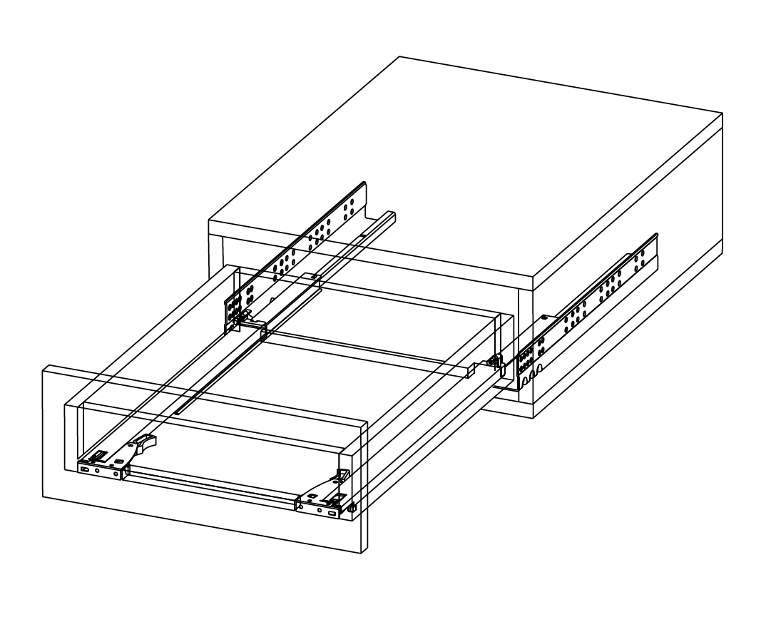 Correderas ocultas PARTNER de extensión total, capacidad de carga de 40 kg, con cierre suave