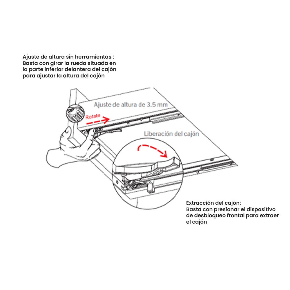 Correderas PARTNER 2.0 de extensión total con cierre suave